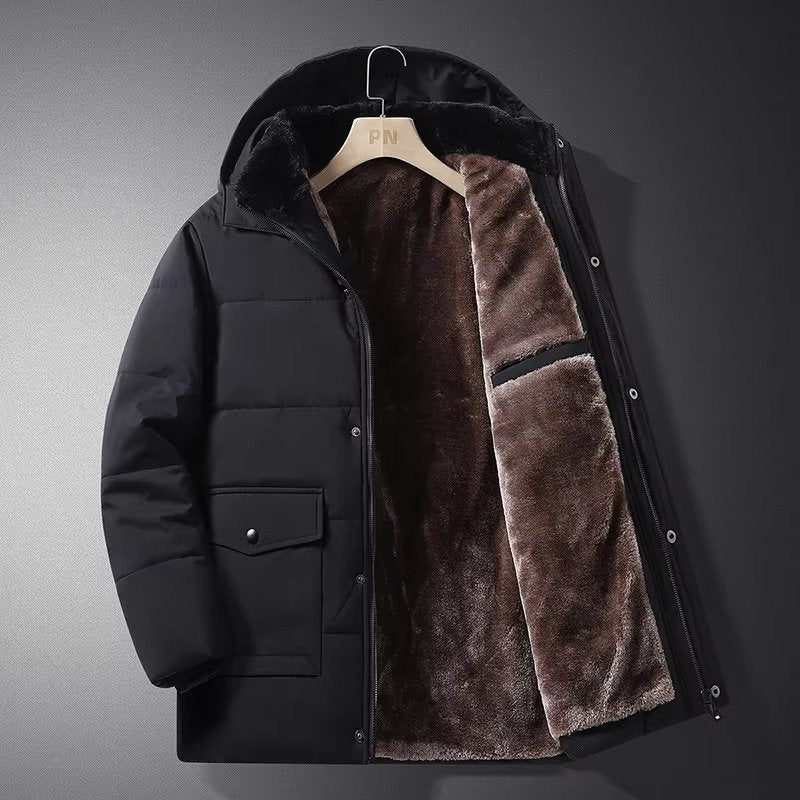 Men's Hooded Parka Jacket - Black02