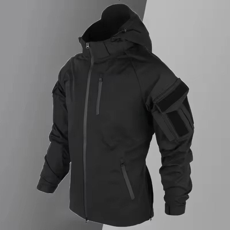 Men's Tactical Hooded Jacket - Black Jacket