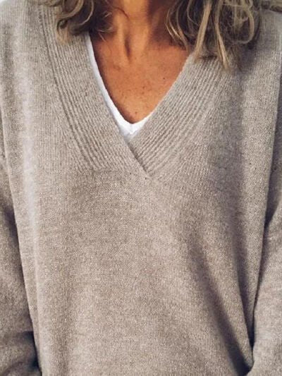 Women's Oversized V-Neck Jumper