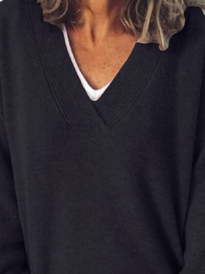 Women's Oversized V-Neck Jumper