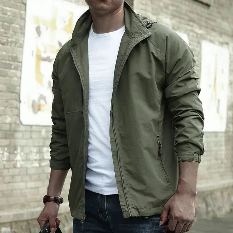 Men's Windbreaker Jacket - Army Green