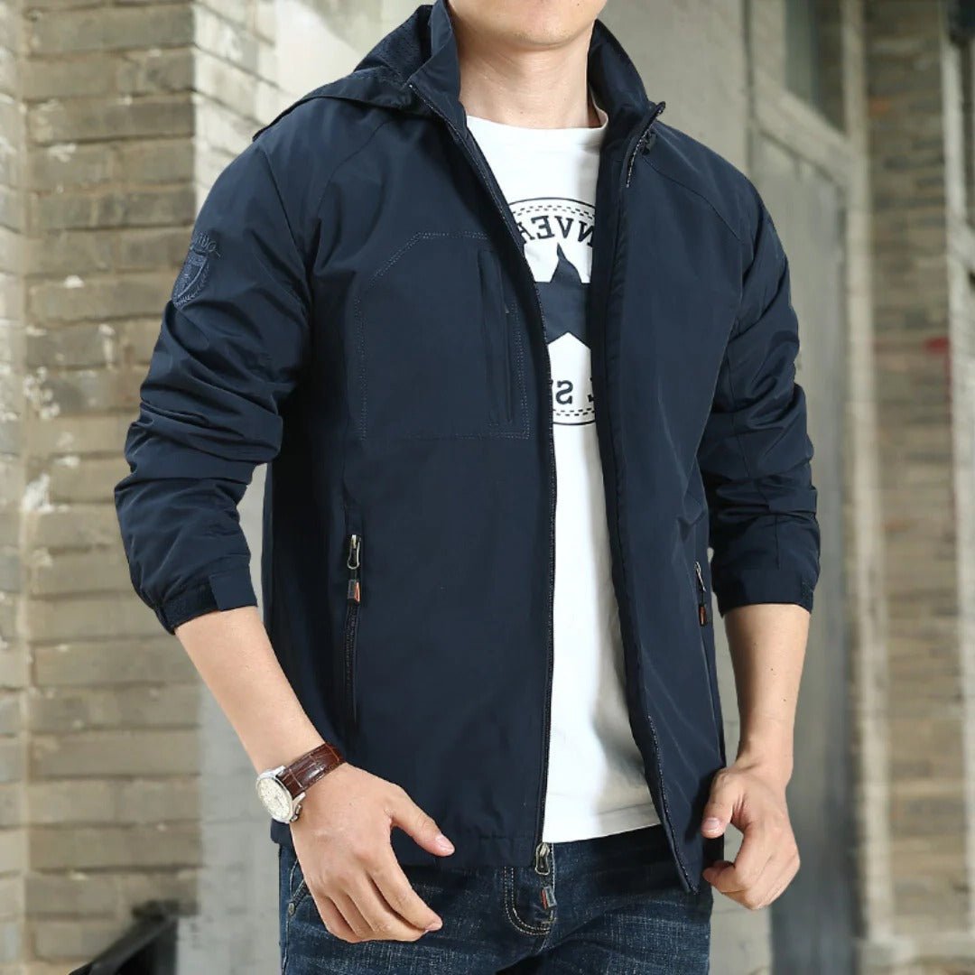 Men's Windbreaker Jacket - Navy Blue