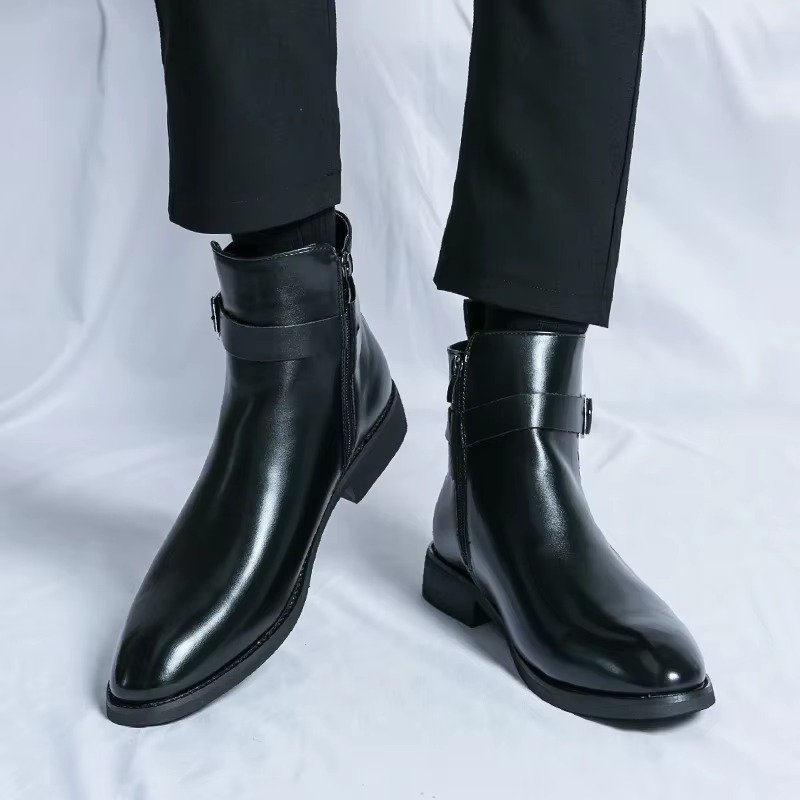 Men's Faux Leather Ankle Boots