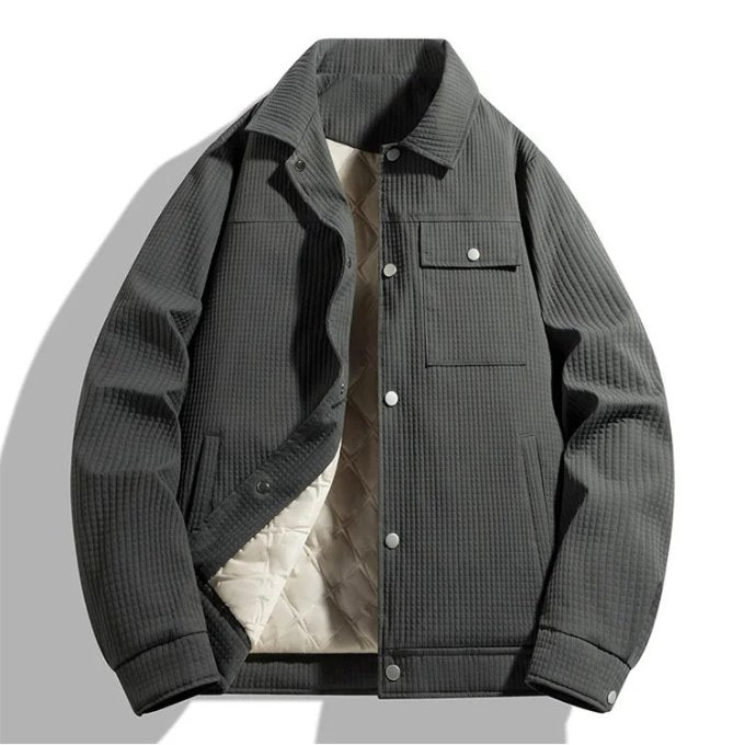 Men's Waffle Oversized Shacket - Gray
