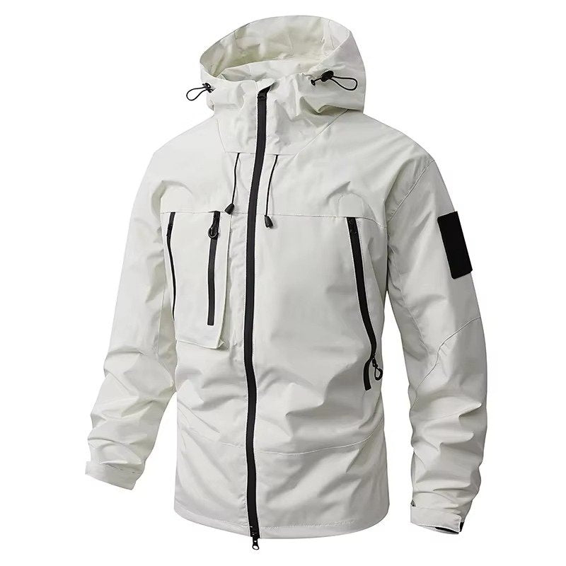 Men's Hooded Utility Windbreaker - White
