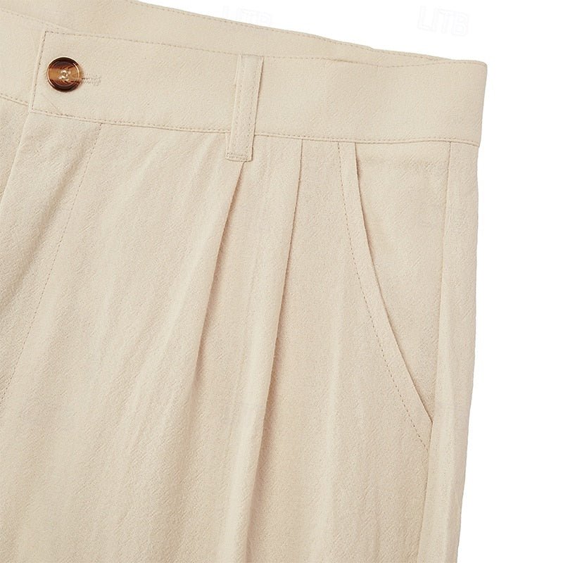 Men's Pleated Linen Trousers