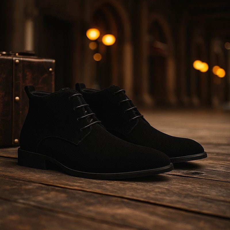 Men's Slim Suede Chukka Boots - Black
