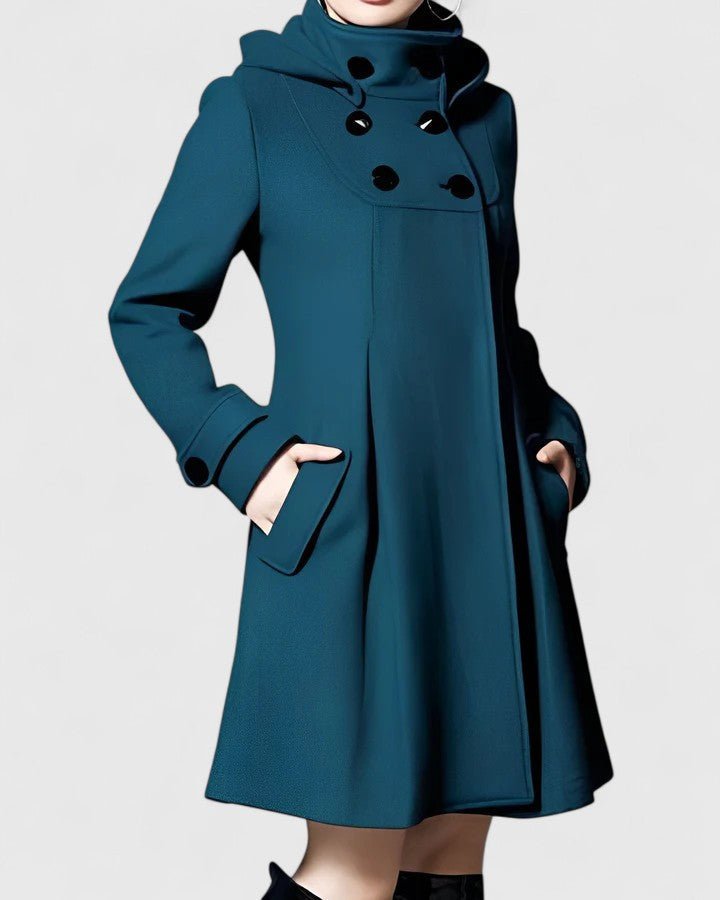 Women's Wool Swing Coat - Dark Green