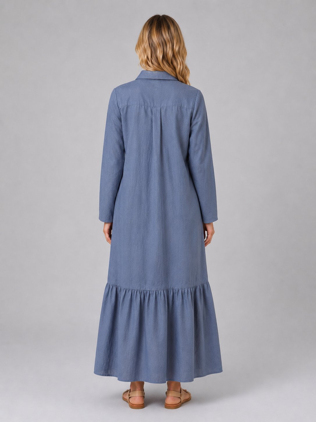 Women's Long Sleeve Maxi Shirt Dress