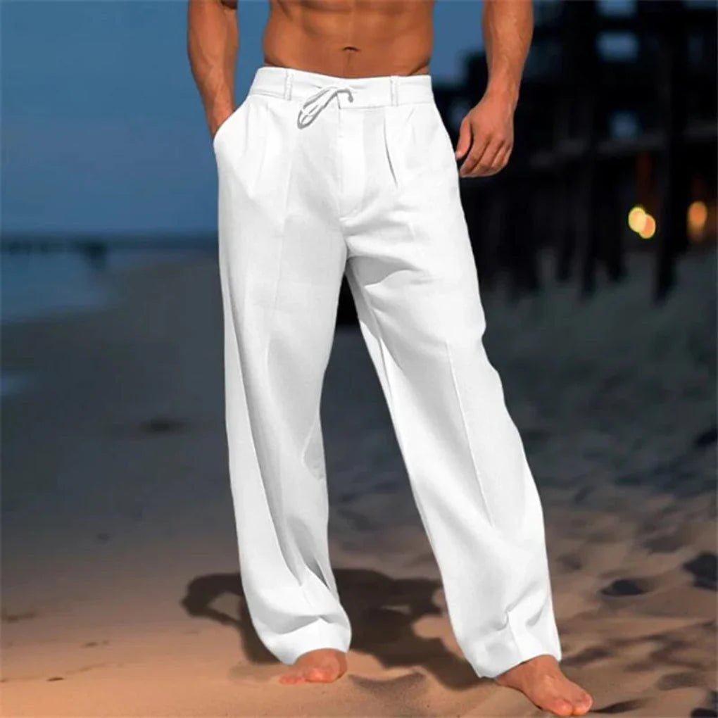 Men's Wide-Leg Trousers - White