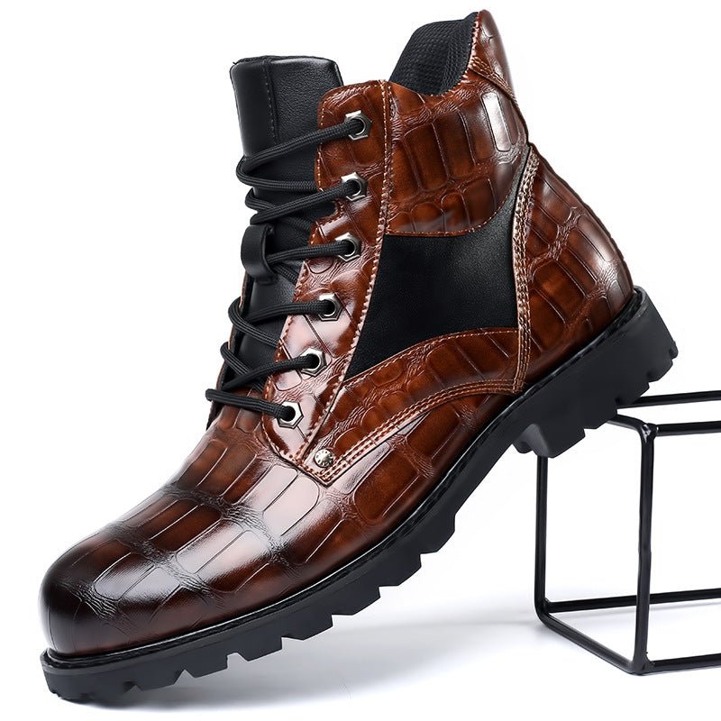 Men's Leather Ankle Boots - Brown