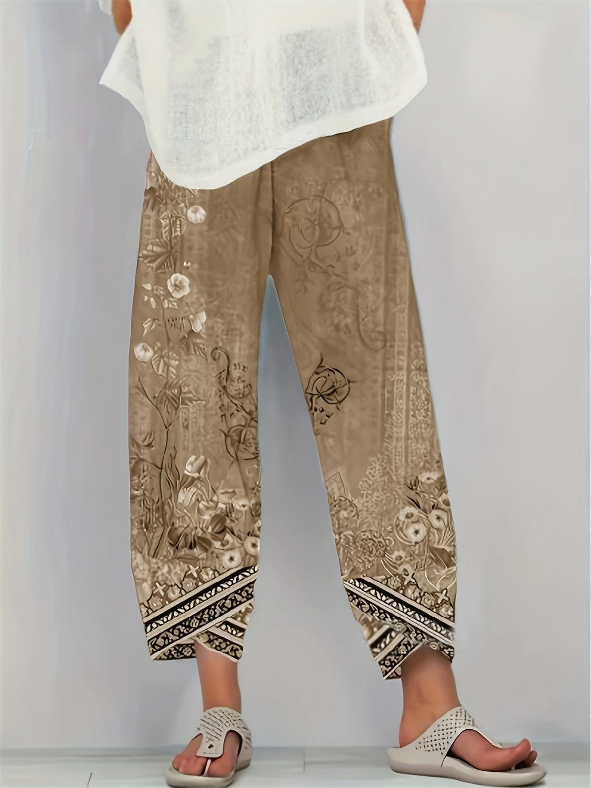 Women's Floral Wide-Leg Trousers
