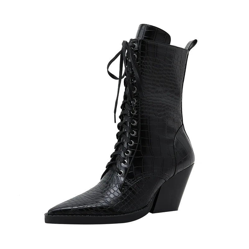 Women's Leather Lace-Up Ankle Boots