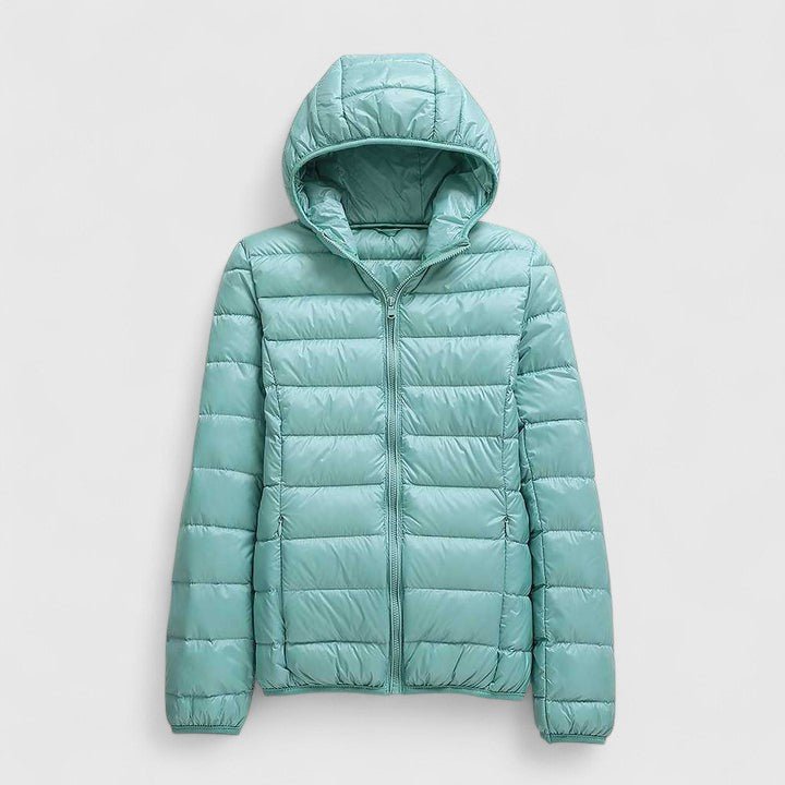 Women's Slim Puffer Jacket - Turquoise