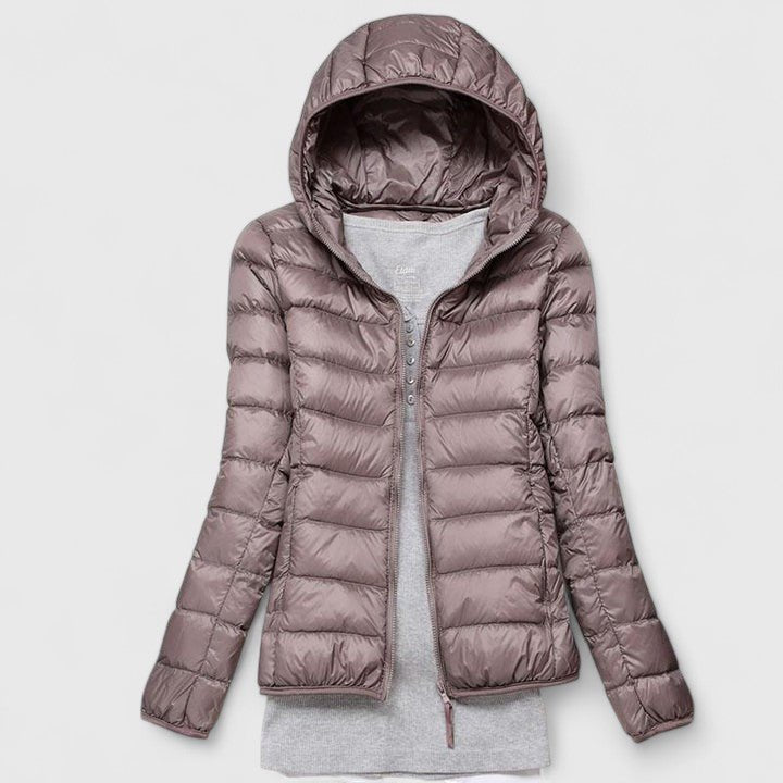 Women's Slim Puffer Jacket - Champagne
