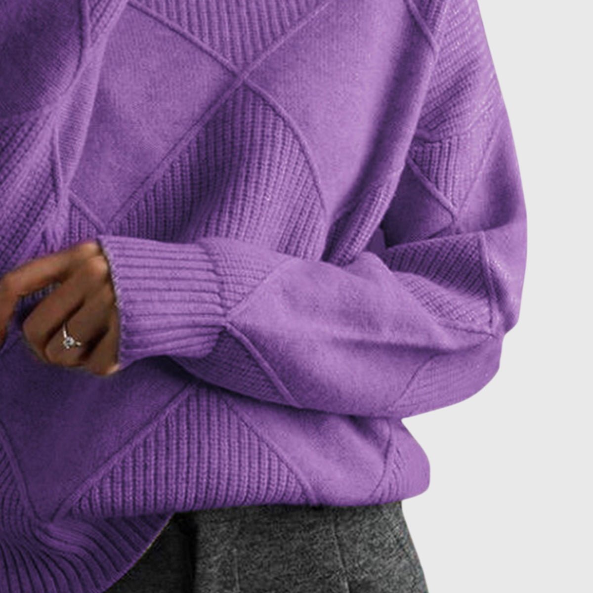 Women's Oversized Wool Roll Neck Jumper