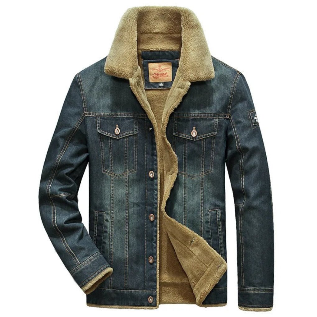 Men's Denim Trucker Jacket - DARK BLUE