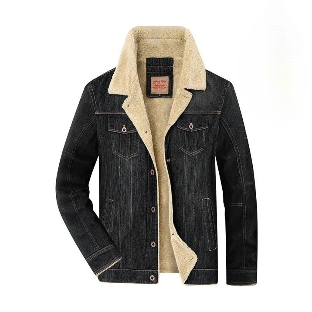 Men's Denim Trucker Jacket - Black
