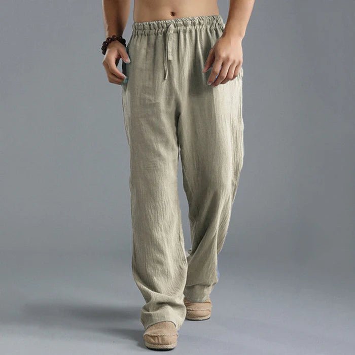 Men's Wide-Leg Trousers - Khaki