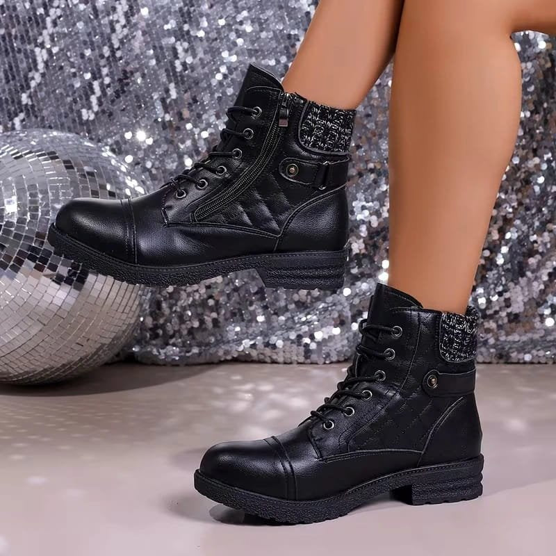 Women's Quilted Faux Leather Ankle Boots