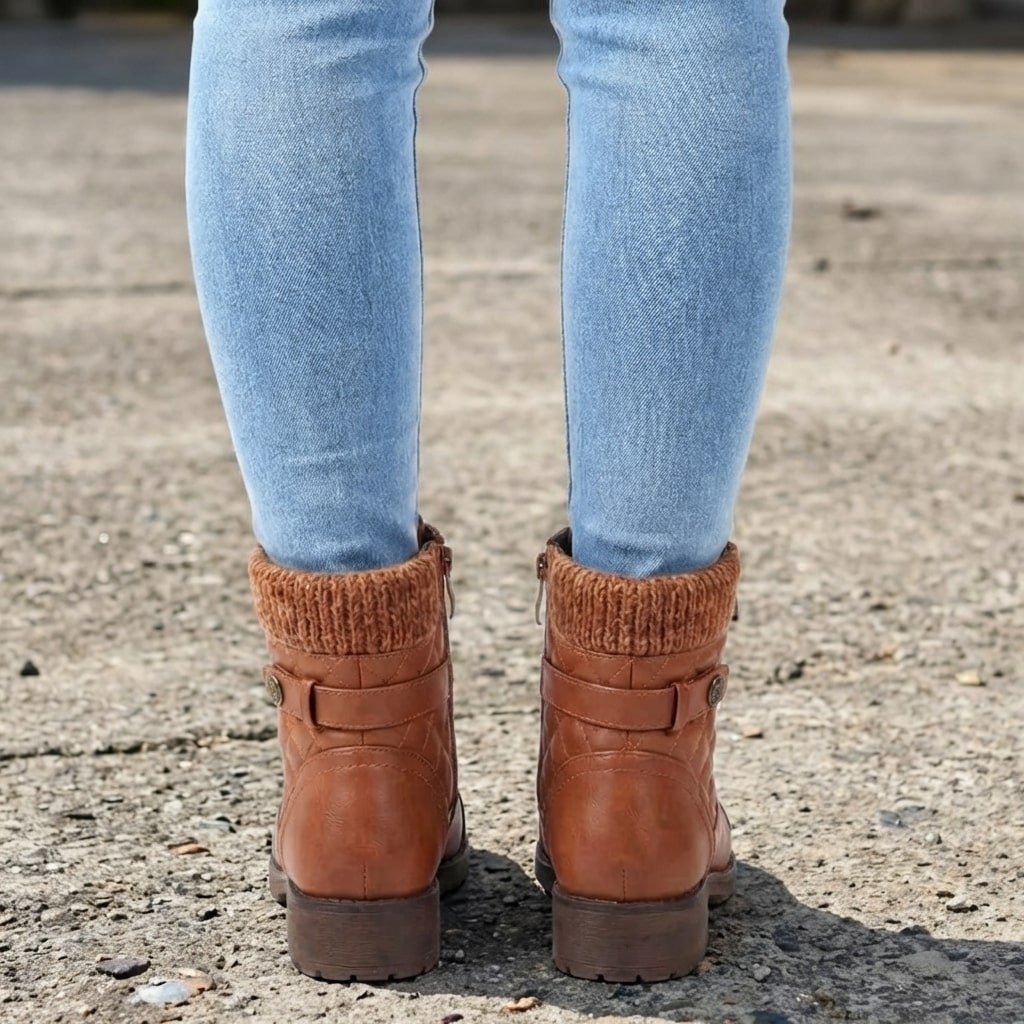 Women's Quilted Faux Leather Ankle Boots