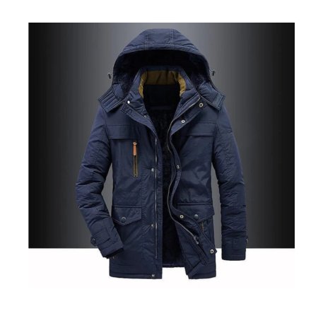 Men's Hooded Parka Jacket - Blue
