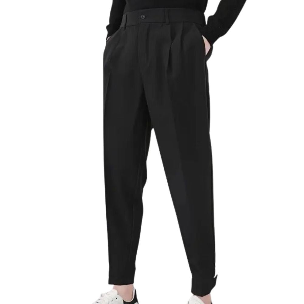 Men's Pleated Cropped Trousers
