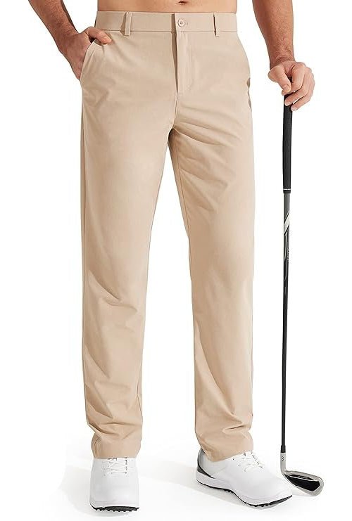 Men's Slim Fit Golf Chino Trousers - Khaki