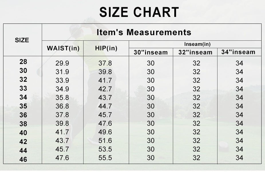 Men's Slim Fit Golf Chino Trousers