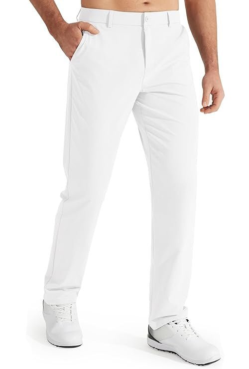 Men's Slim Fit Golf Chino Trousers - White