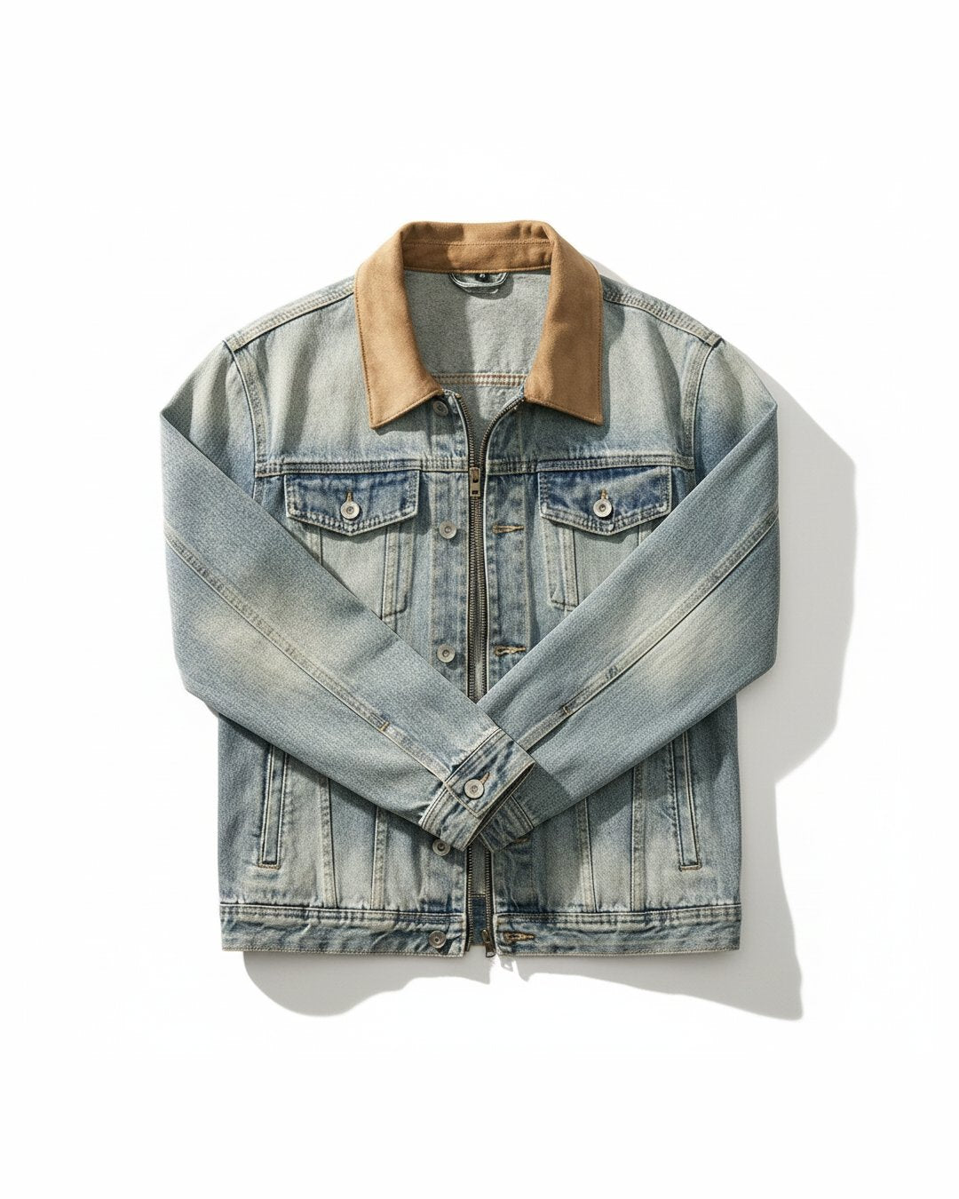 Men's Faded Denim Trucker Jacket - Vintage