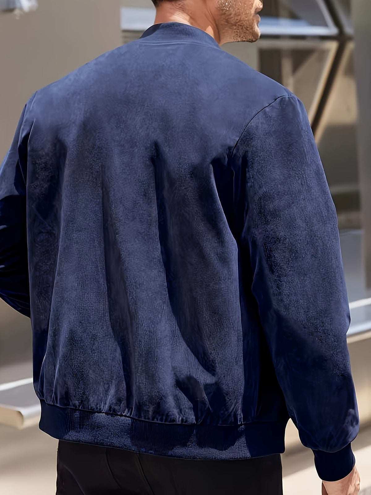 Men's Suede Bomber Jacket