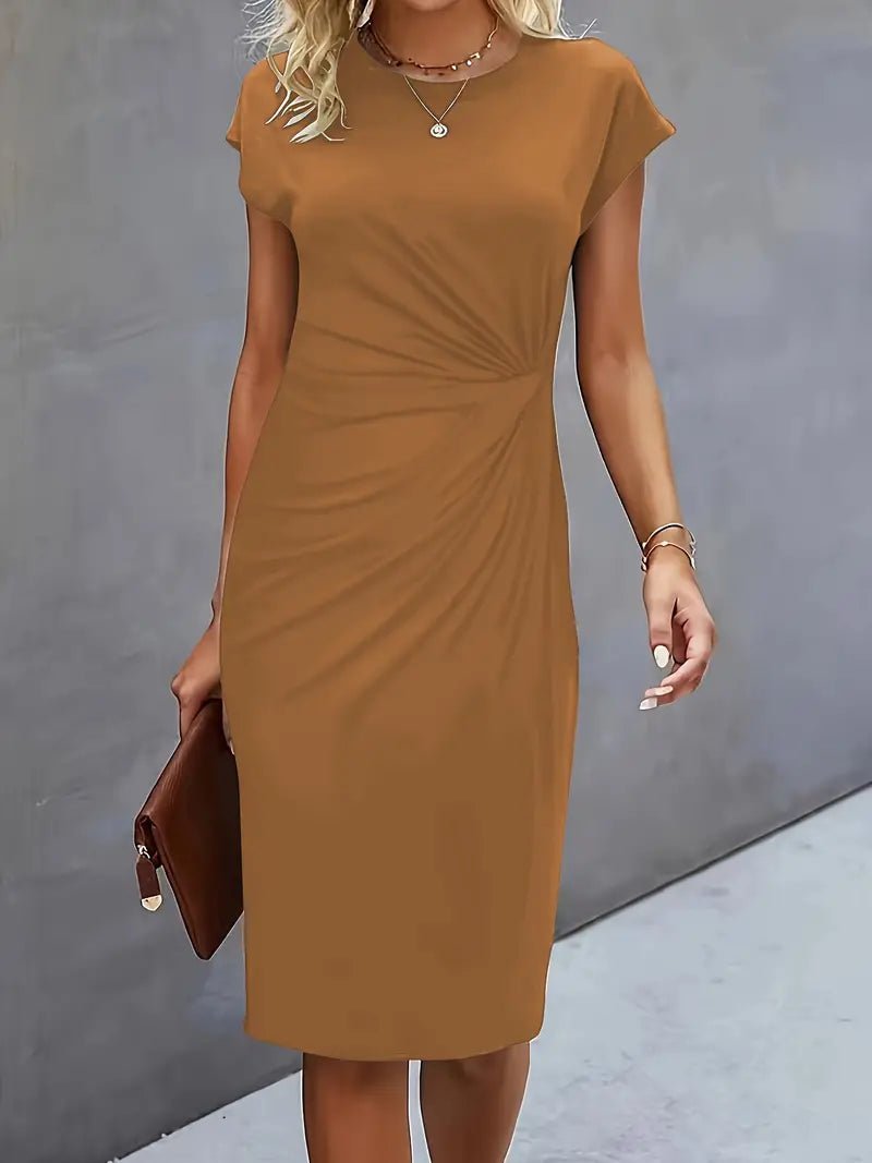 Women's Bodycon Midi Dress - Khaki