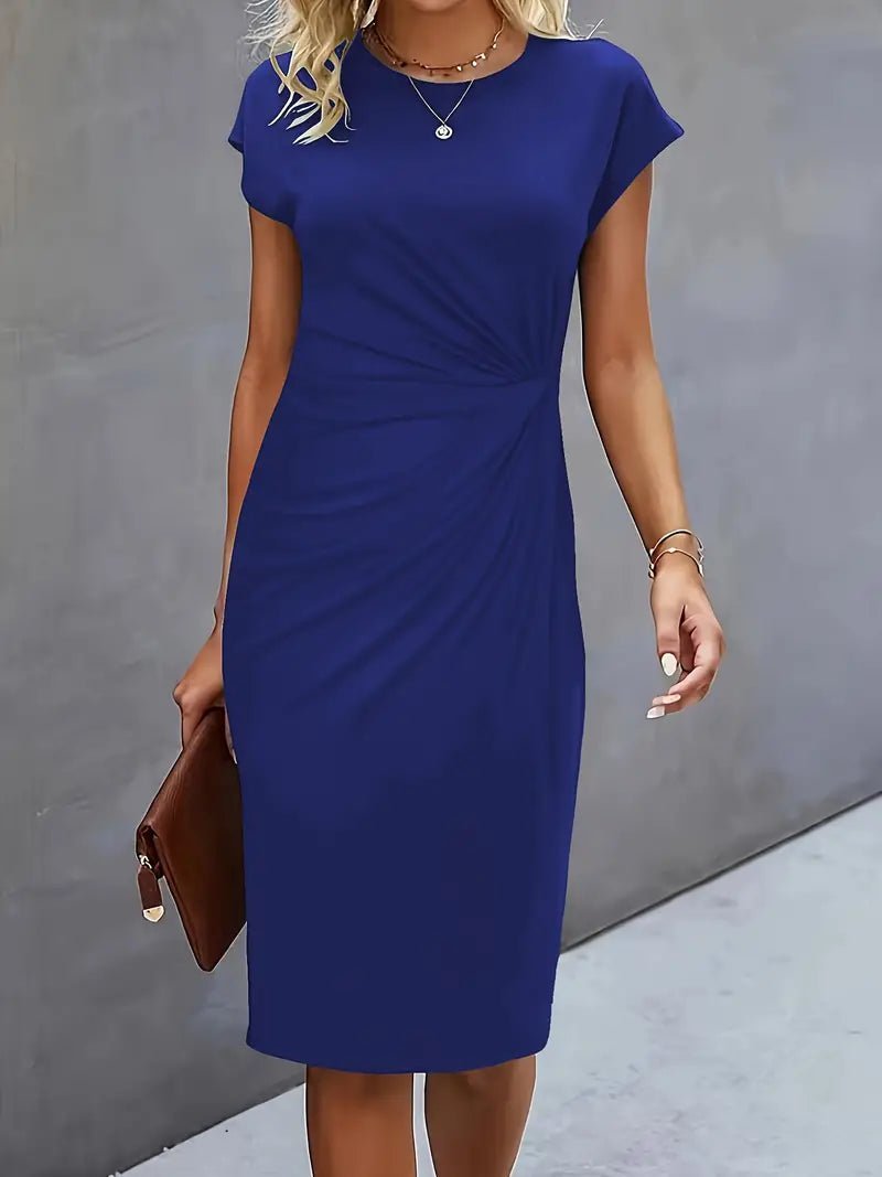 Women's Bodycon Midi Dress - Navy Blue