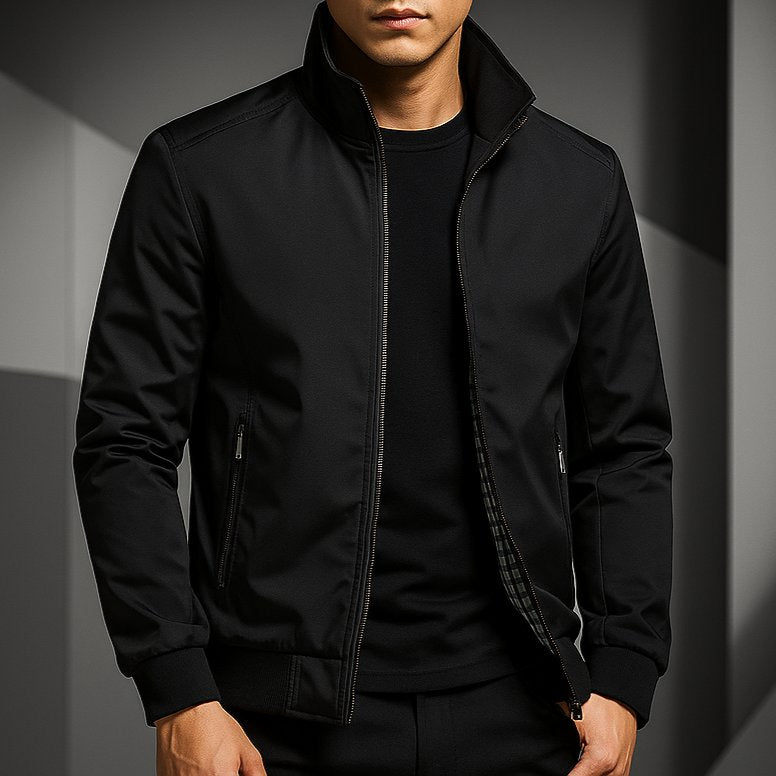 Men's Faux Leather Bomber Jacket