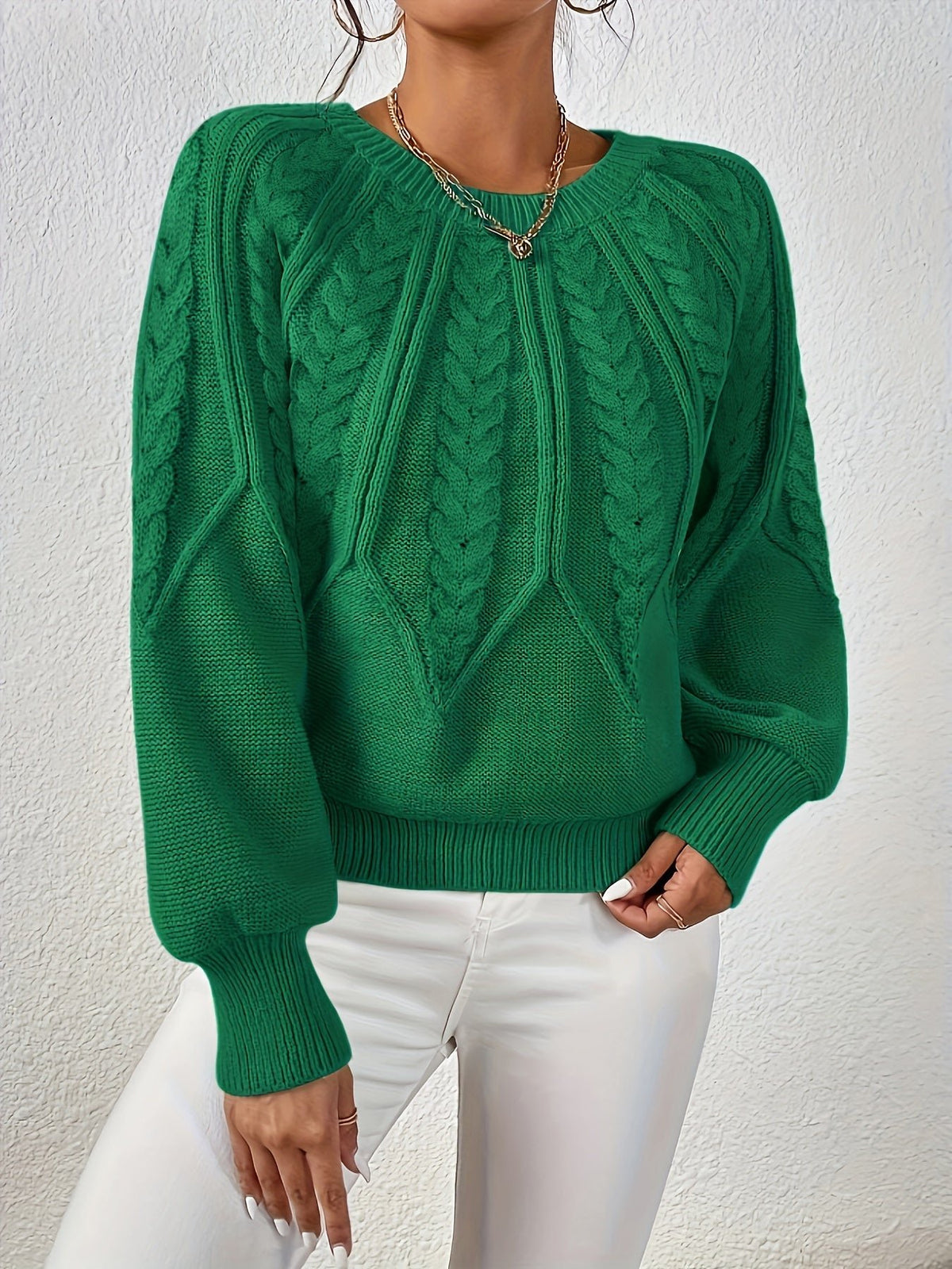 Women's Cropped Cable Knit Jumper