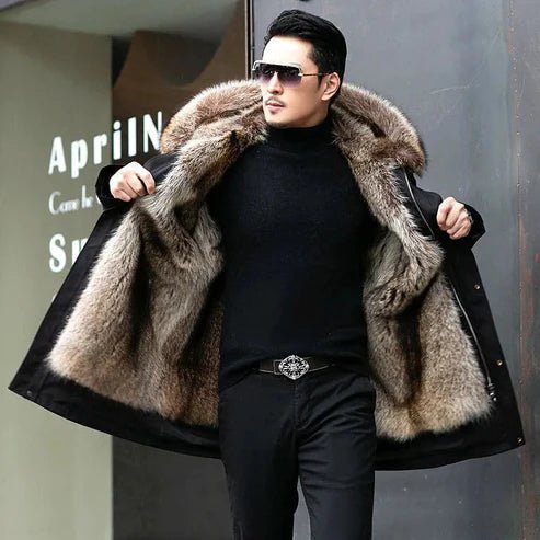 Men's Fur-Lined Hooded Parka