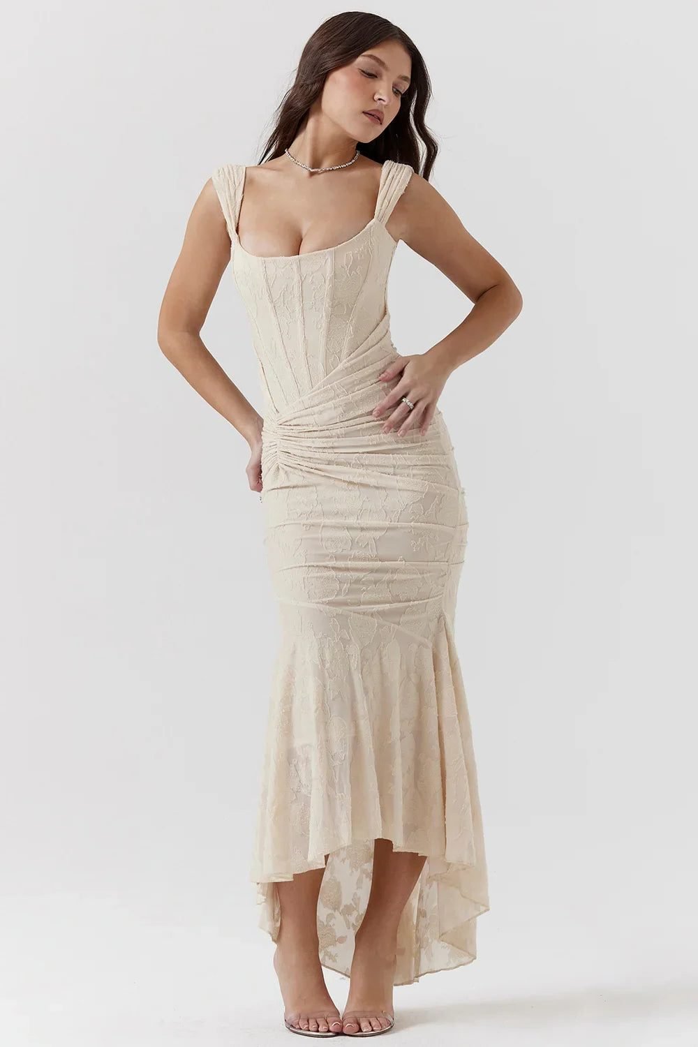 Women's Floral Bodycon Square Neck Dress