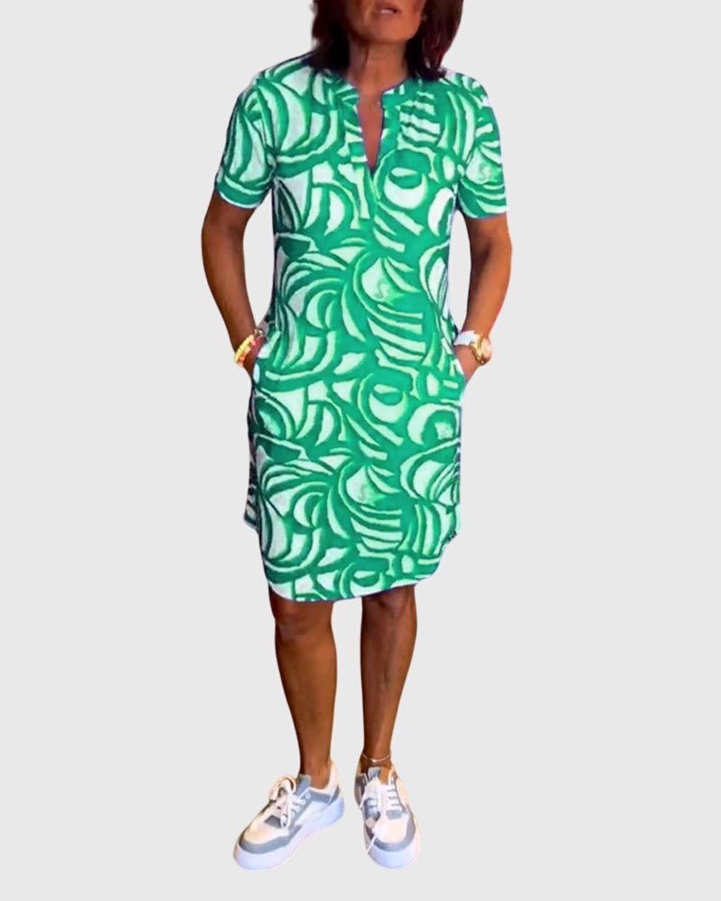 Women's Knit Shift Dress - Green