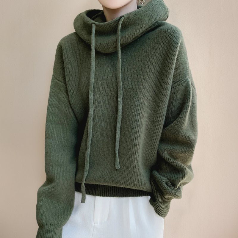 Women's Oversized Wool Hooded Jumper