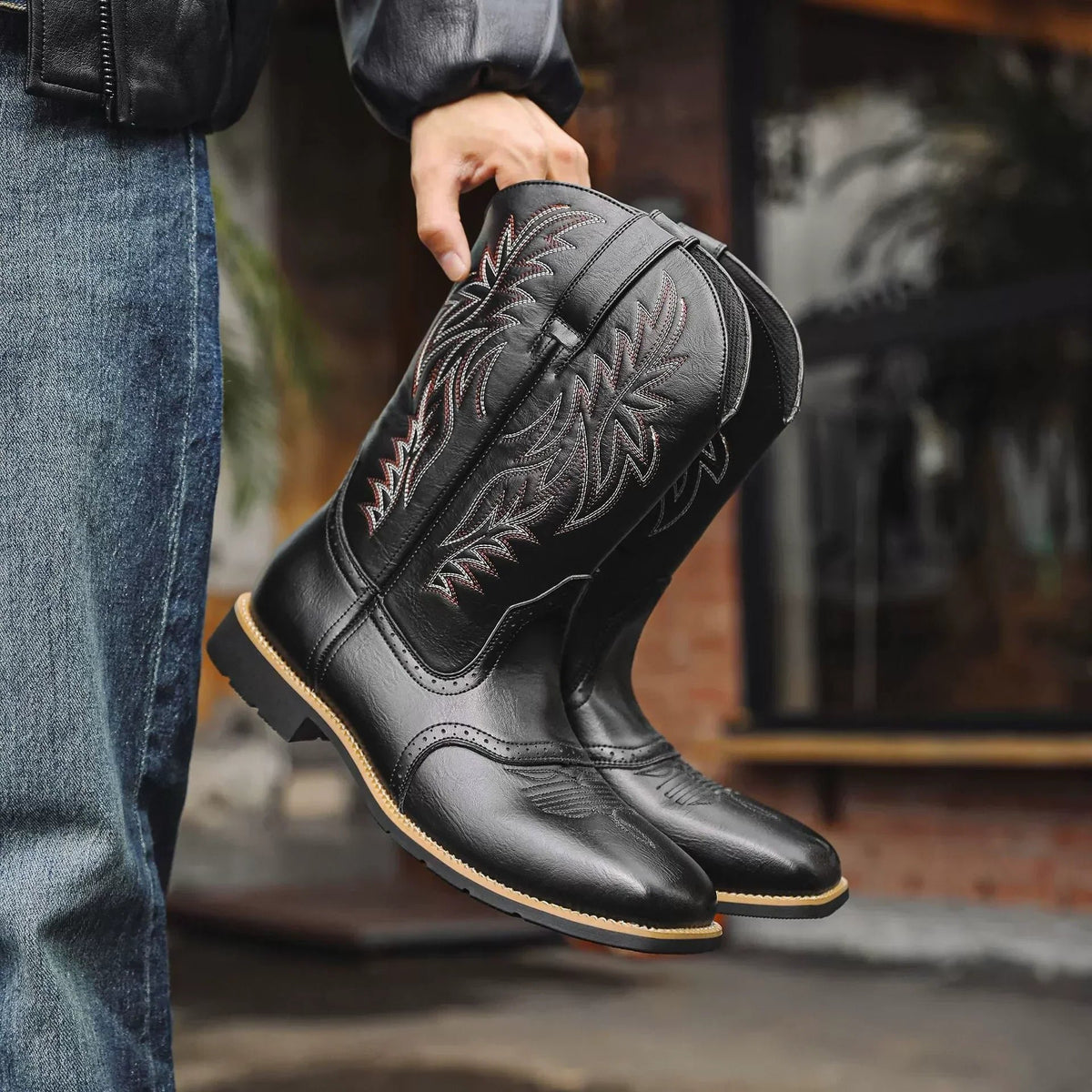 Men's Western Cowboy Boots - Black