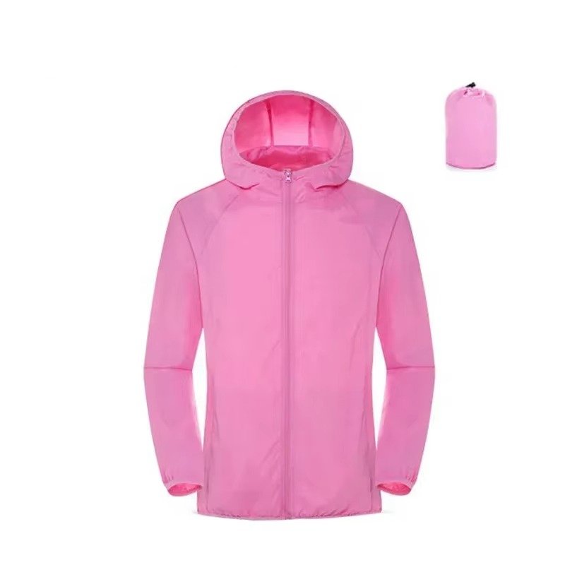 Men's Packable Hooded Windbreaker - Pink