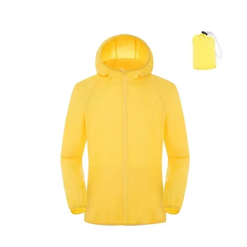 Men's Packable Hooded Windbreaker - Yellow