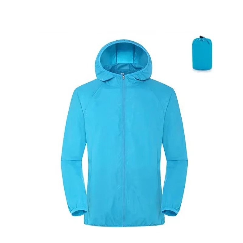 Men's Packable Hooded Windbreaker - Blue
