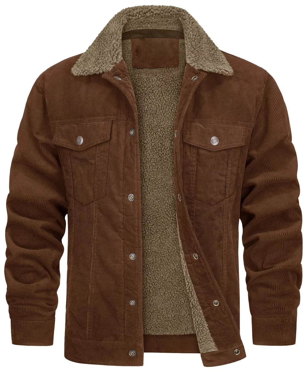 Men's Corduroy Trucker Jacket - Coffee