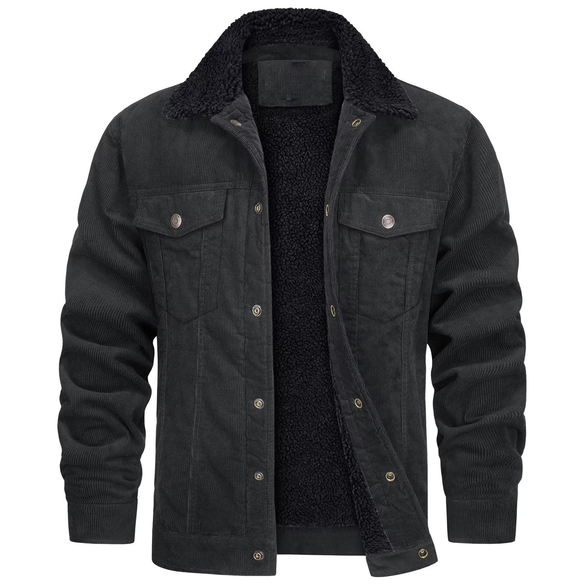 Men's Corduroy Trucker Jacket - Black