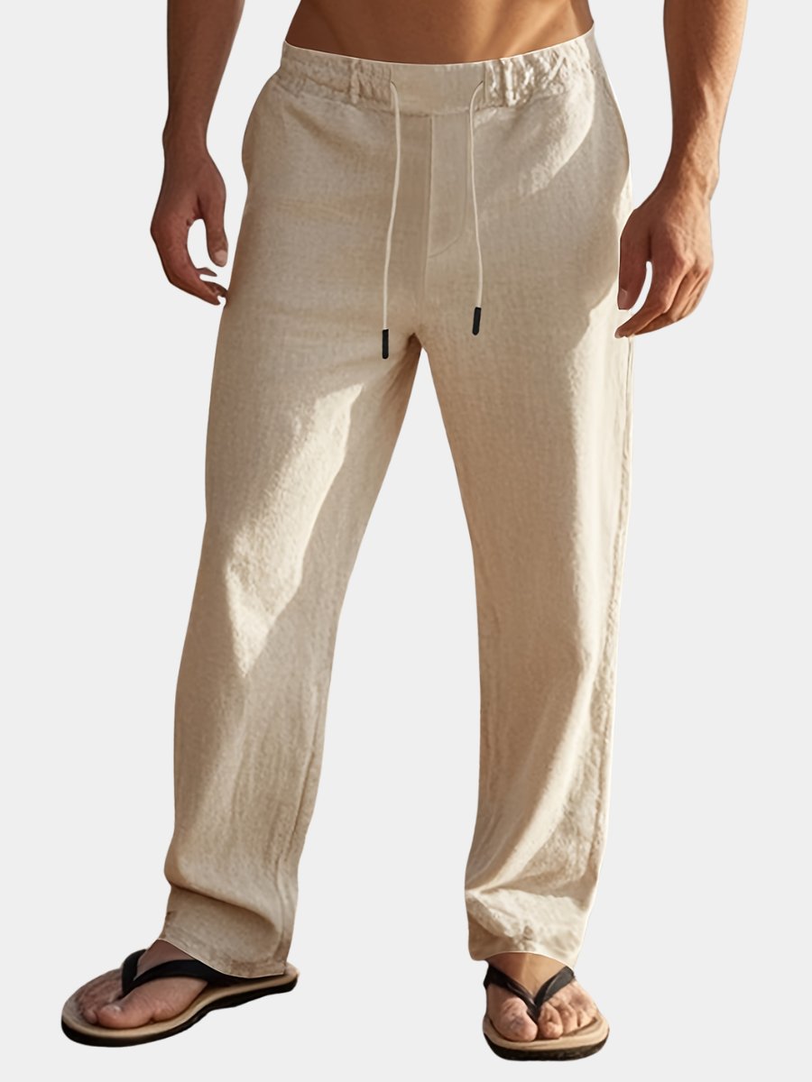 Men's Straight Drawstring Beach Trousers
