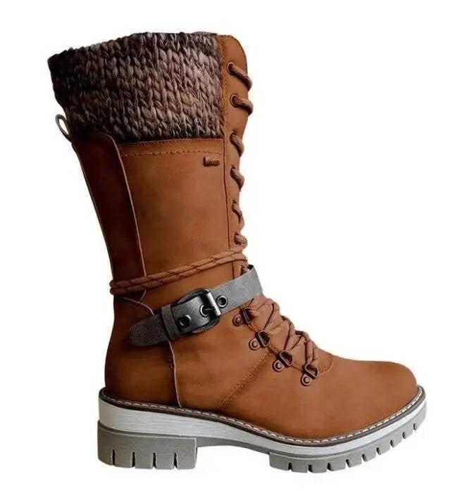 Women's Faux Leather Combat Ankle Boots