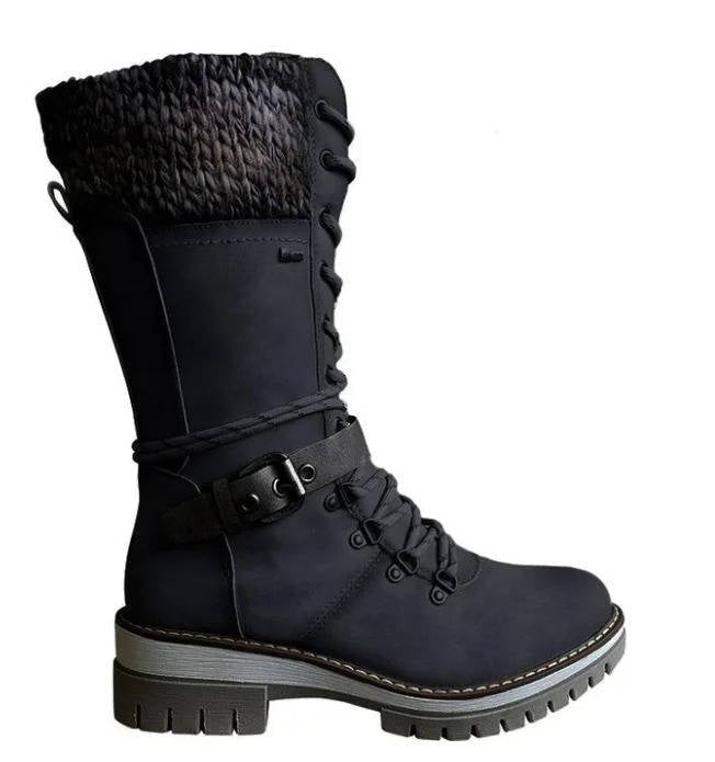 Women's Faux Leather Combat Ankle Boots