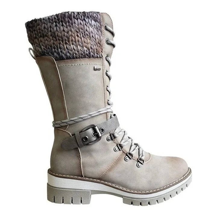 Women's Faux Leather Combat Ankle Boots